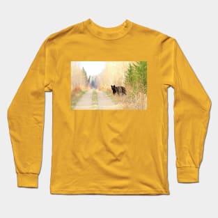 Black Bear on the Trail Long Sleeve T-Shirt